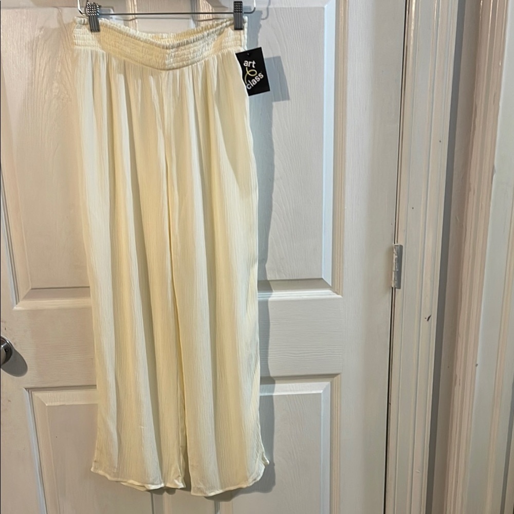 Art Class Cream Wide-Leg Trousers